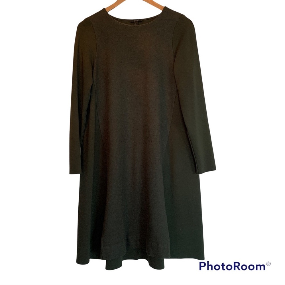 COS wintergreen color dress- wool and cotton